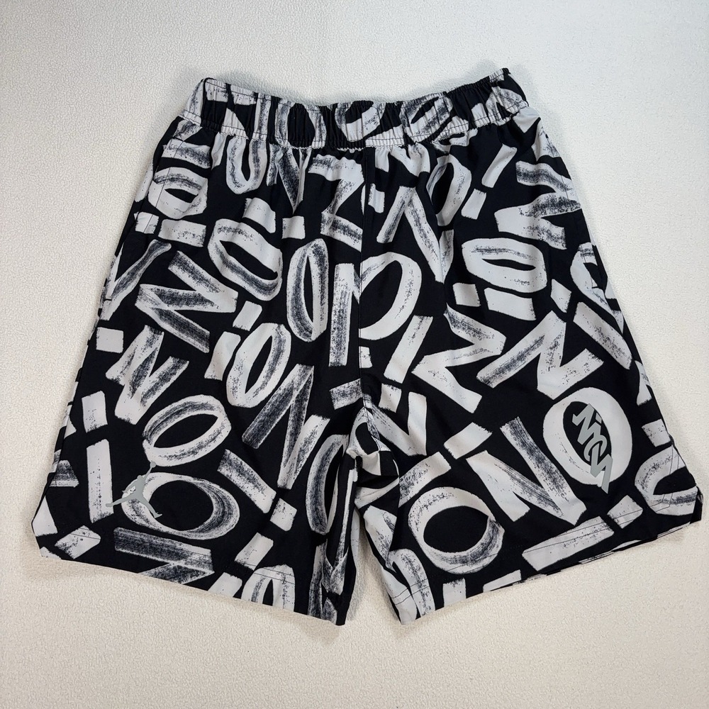 Jordan Zion Performance Shorts Men M Black White Drawstring Stretch Jumpman READ